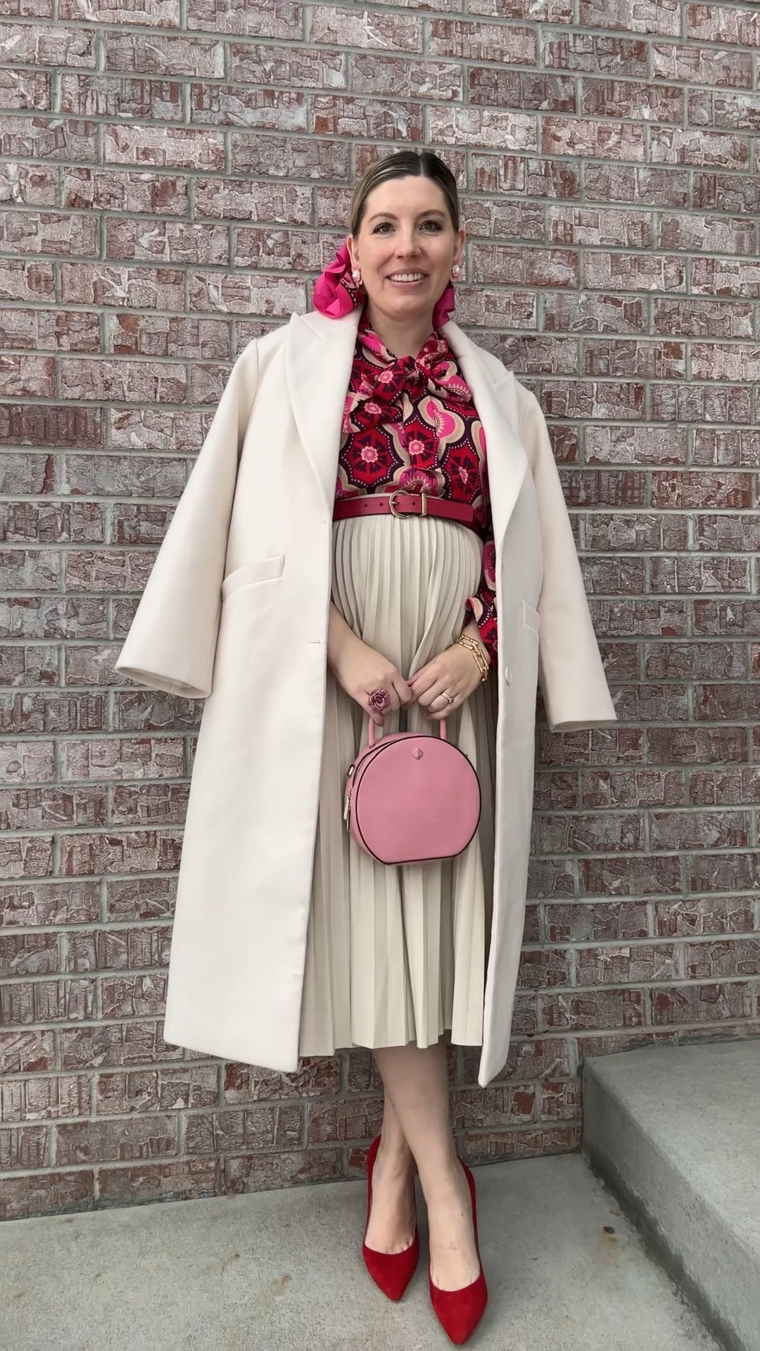 This coat might actually go with everything. I keep putting together outfits and then adding the coat and thinking AH YES- That’s exactly what we needed here! Truly an MVP.

Coat - Lioness (linked)
Blouse & Scarf - Ann Taylor 
Skirt - Ann Taylor (similar linked)
Belt - Kate Spade (similar linked)
shoes - Jimmy Choo (similar linked)
Bag - Kate Spade (linked)
Earrings - Kate Spade (similar linked)
Bracelet - Rocksbox (similar linked)

#LTKWatchNow #LTKSeasonal #LTKWorkwear