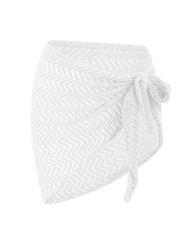ZAFUL Sarong Coverups for Women Beach Vacation Fishnet See Thru Tie Side Bathing Suit Cover Up Mi... | Amazon (US)