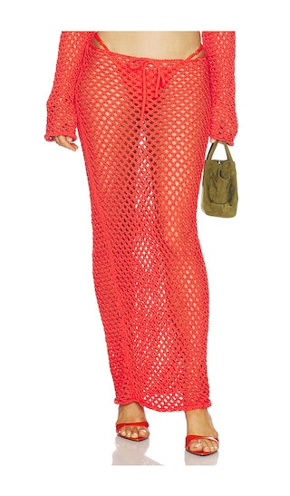 Magen Skirt in Scarlet Red | Revolve Clothing (Global)