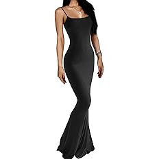 AnotherChill Women's Casual Lounge Slip Long Dress Sexy Sleeveless Backless Bodycon Maxi Dresses ... | Amazon (US)