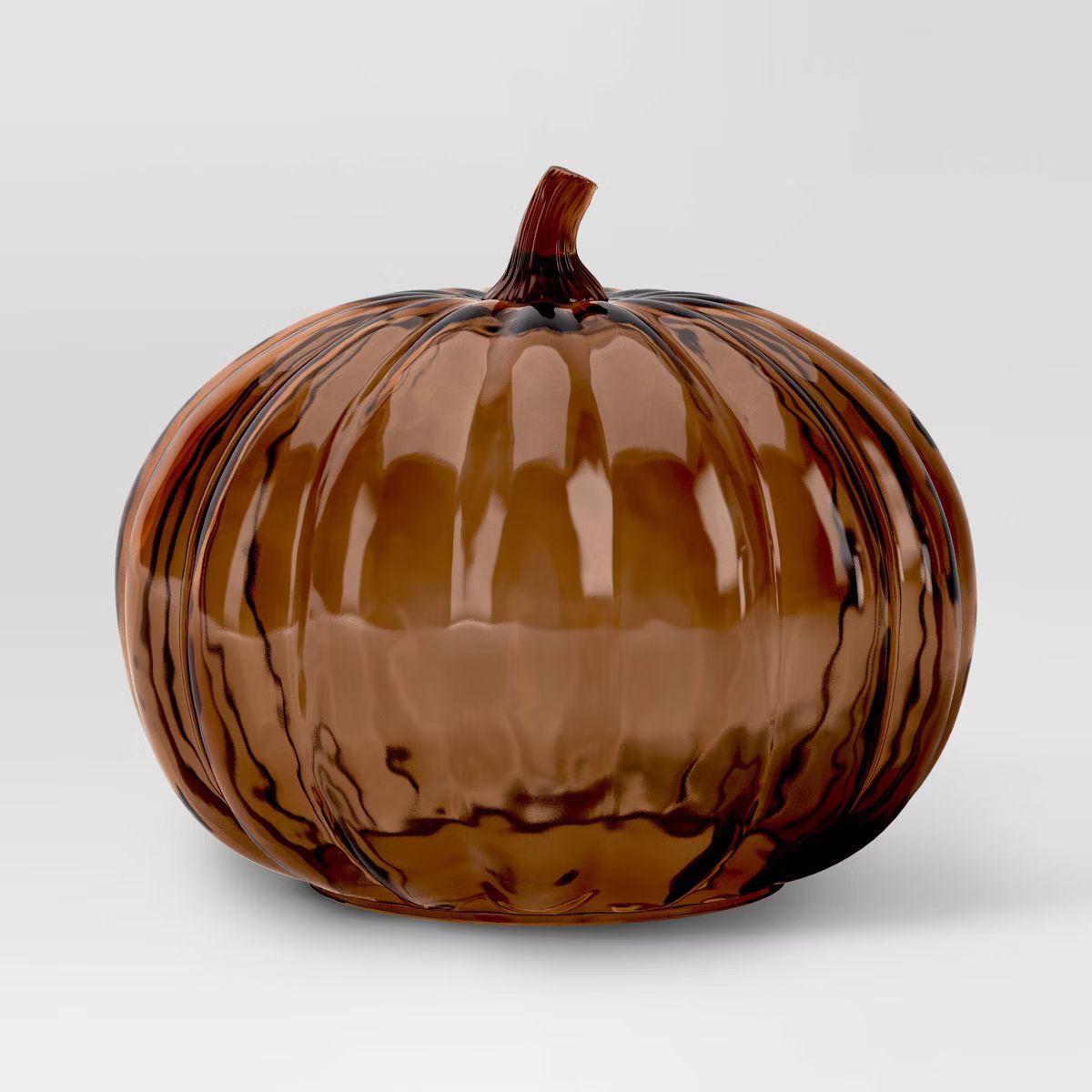 XL Round Glass Pumpkin Figurine Amber - Threshold™ | Target