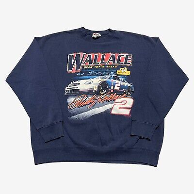 Vintage 90s Rusty Wallace #2 NASCAR Racing Blue Crewneck Sweatshirt Men's XXL | eBay US