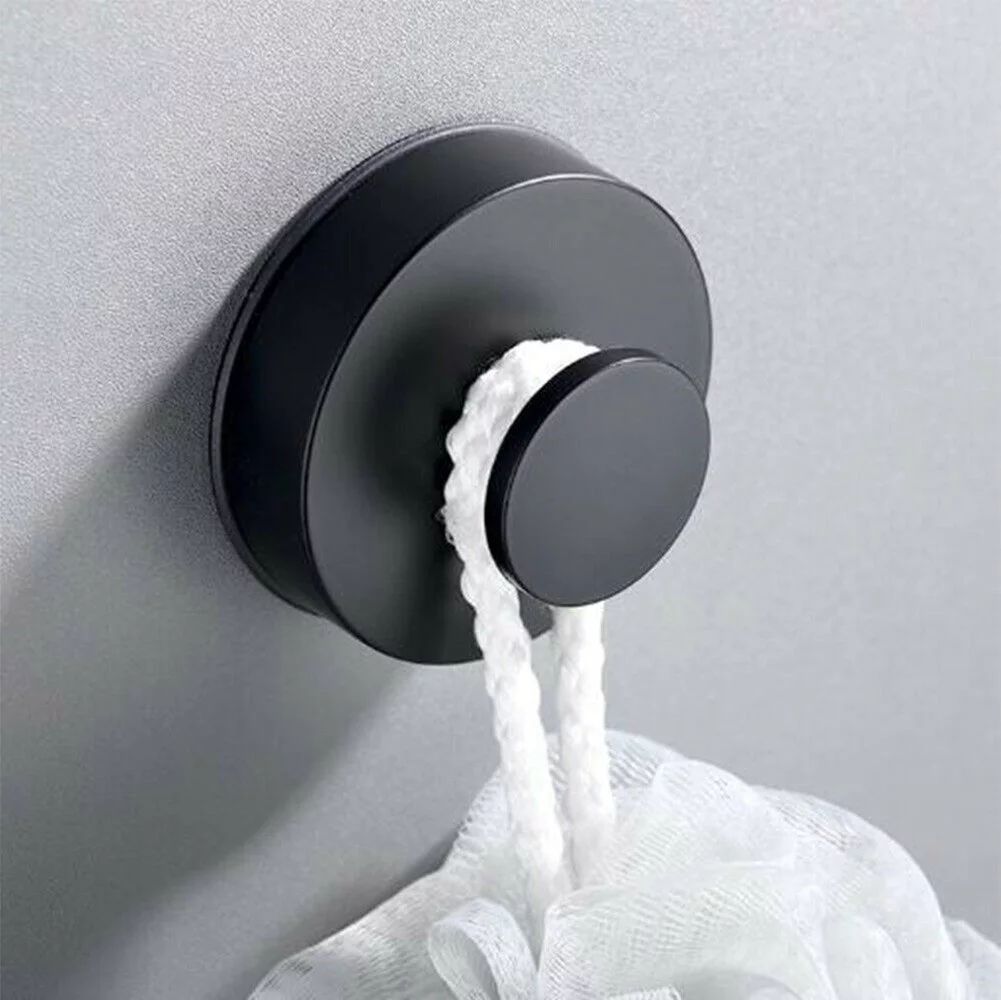 BLUESON Suction Cup Sucker Shower Towel Bathroom Kitchen Wall Sash Hook Hanger, Black | Walmart (US)