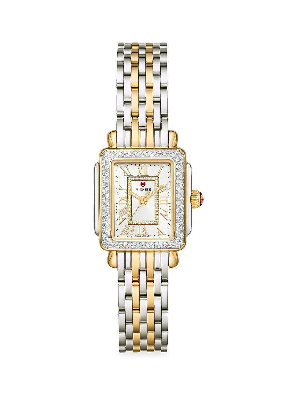 Michele Deco Madison Mini Two-Tone & Diamond Double-Wrap Bracelet Watch - Gold | Saks Fifth Avenue