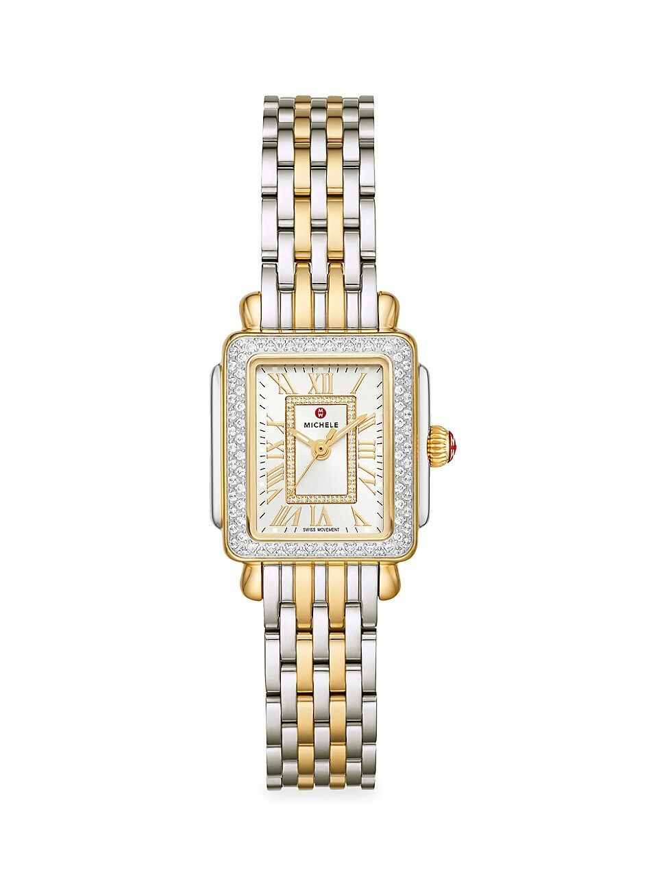 Michele Deco Madison Mini Two-Tone & Diamond Double-Wrap Bracelet Watch - Gold | Saks Fifth Avenue