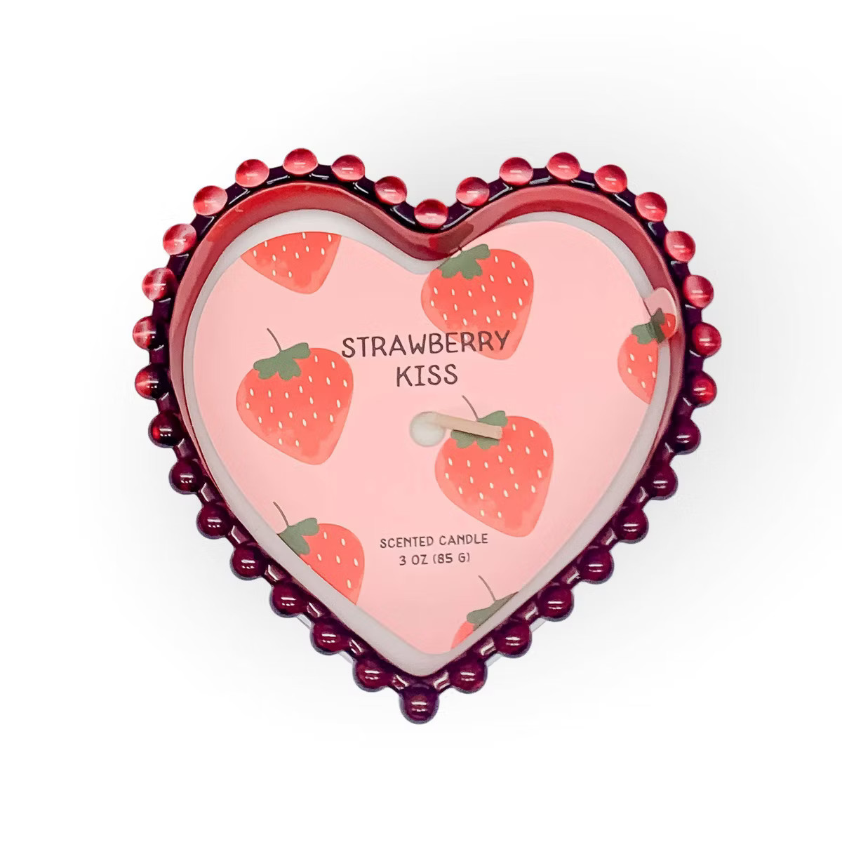 3.0oz Glass Heart Candle Red - Bullseye's Playground™ | Target