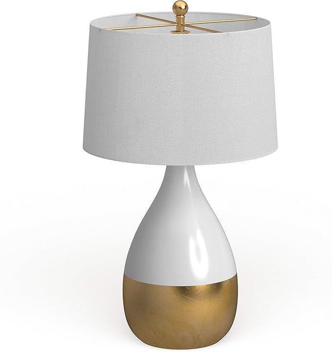 SAFAVIEH Lighting Collection Kingship Modern Contemporary White/ Gold 24-inch Bedroom Living Room... | Amazon (US)
