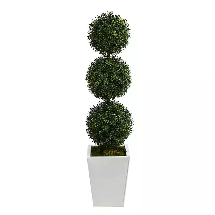 Outdoor Ball Boxwood in Metal Square Planter | Kirkland's Home