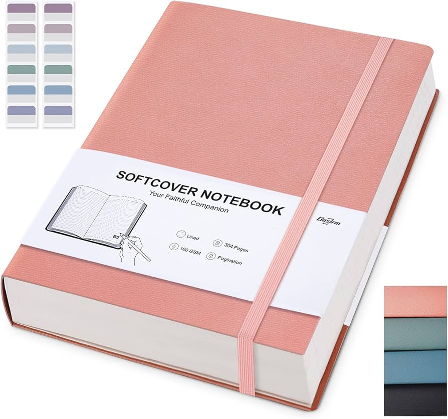 Lined Notebook Journal Softcover, B5 Leather Notebook with Lined Paper 100gsm, Thick Journals for... | Amazon (US)