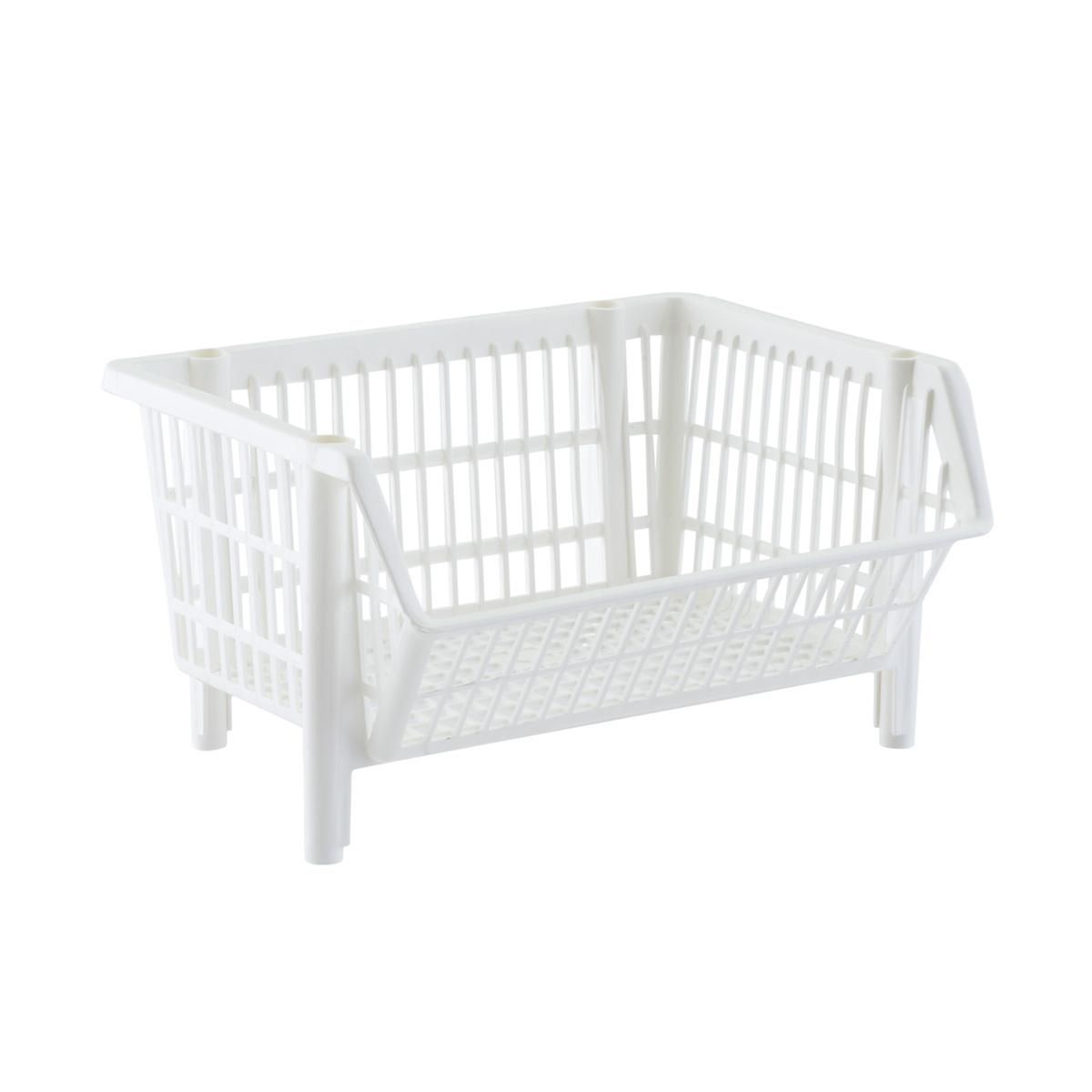 Our Basic White Stackable Baskets | The Container Store