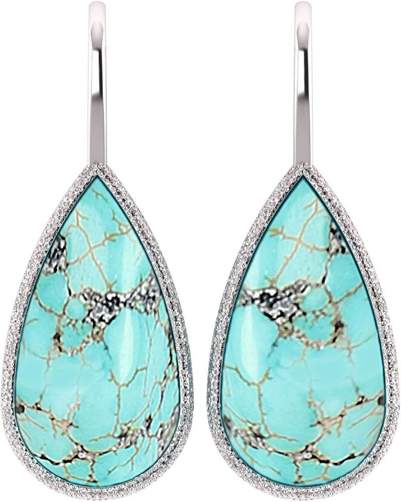 Turquoise Oval Drop Earrings | Amazon (US)