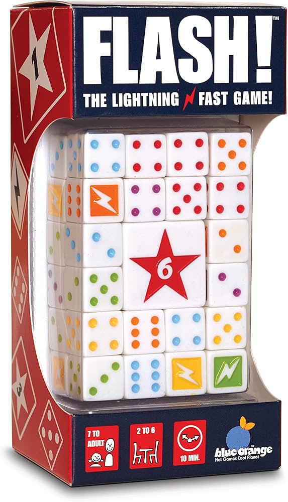 FLASH! Lightening Fast Party Family Dice Rolling game by Blue Orange Games, for 2-6 Players, Ages... | Amazon (US)