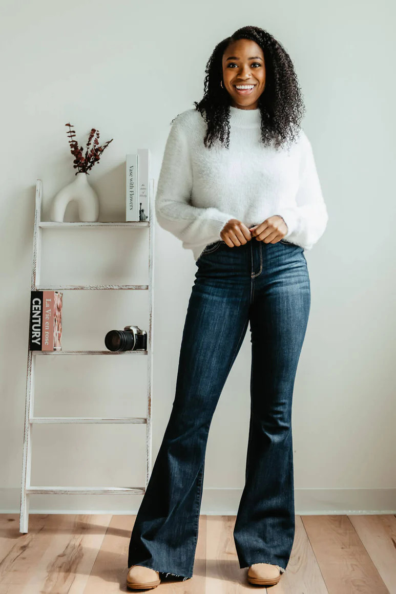 Judy Blue High Rise Raw Hem Flare Jeans for Women | Glik's
