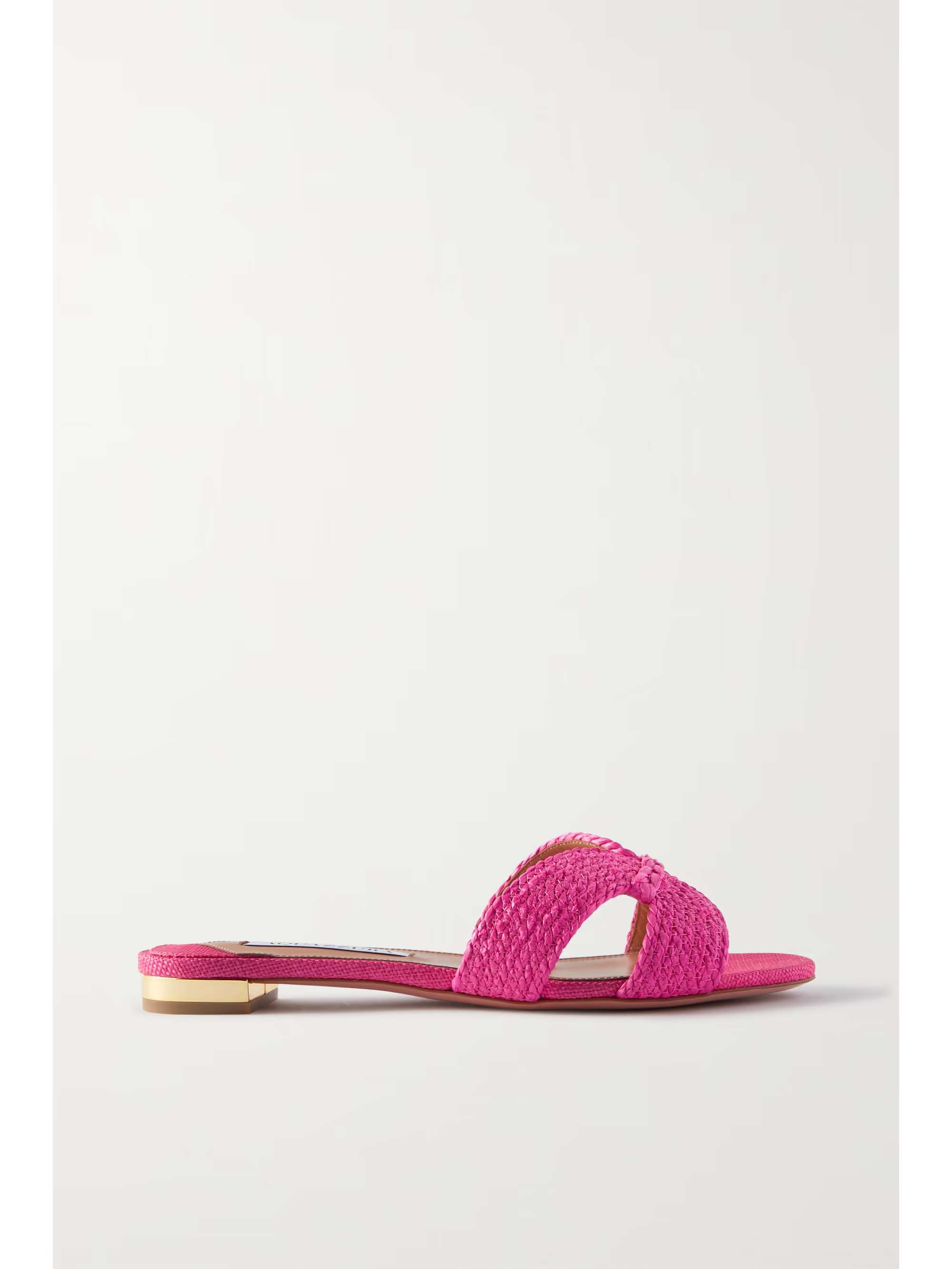 Fuchsia Rope raffia slides | AQUAZZURA | NET-A-PORTER | NET-A-PORTER (UK & EU)
