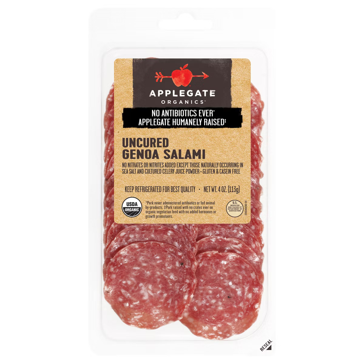 Applegate Organics Uncured Genoa Salami - 4oz | Target