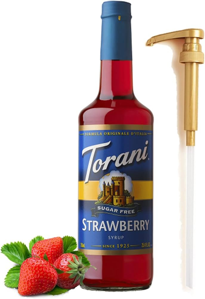 Torani Sugar Free Strawberry Flavored Syrup 25.4 Ounces Strawberry Syrup Coffee Toppings with Fre... | Amazon (US)