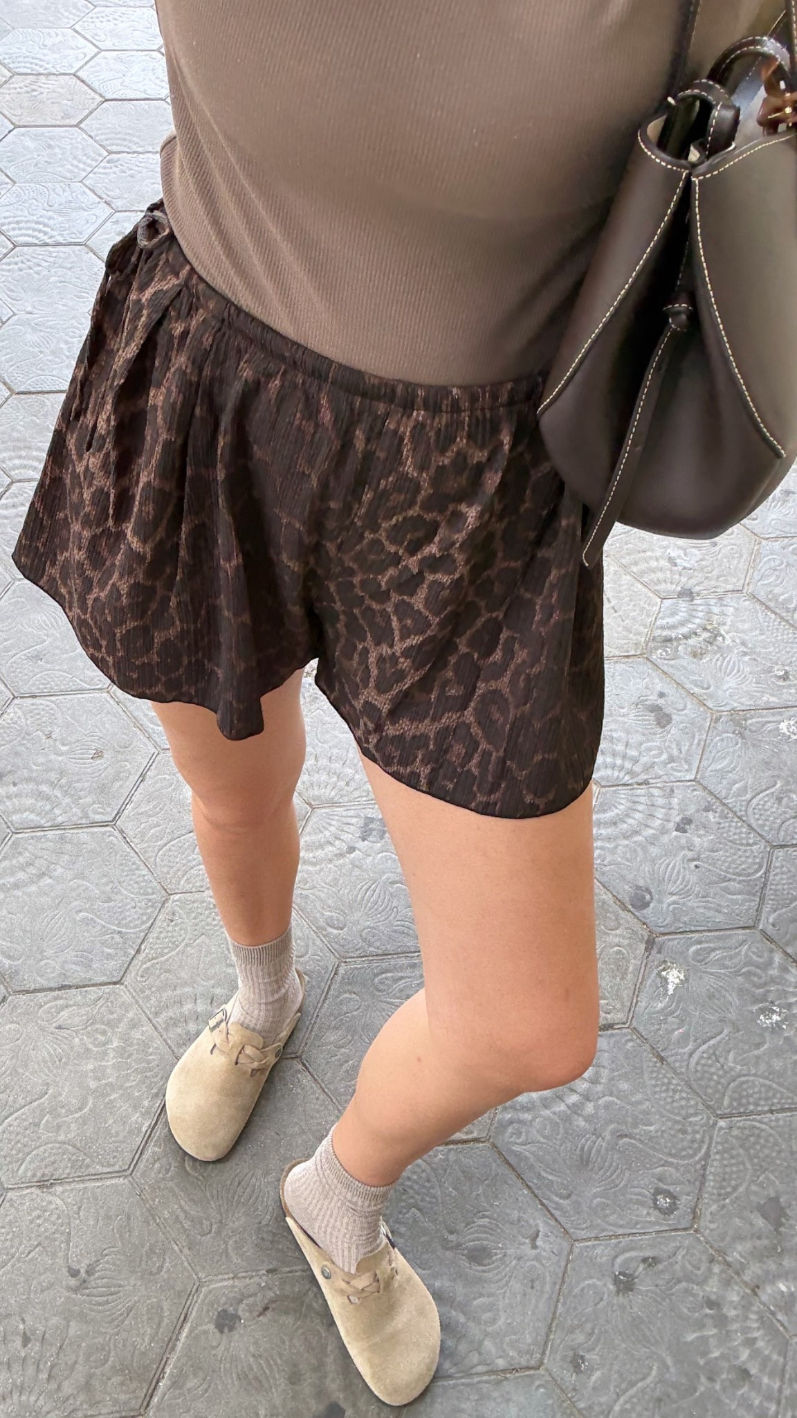 BARGAIN OF THE WEEK❤️‍🔥
Tags: new in h&m textured leopard animal print mini shorts with wide ties, matching top strappy birkenstock neutral brown mocha mousse brown fashion spring summer holiday inspo outfit ideas chic women’s style Ibiza Barcelona Dubai Italy trending 

#LTKstyletip #LTKsummer #LTKspring