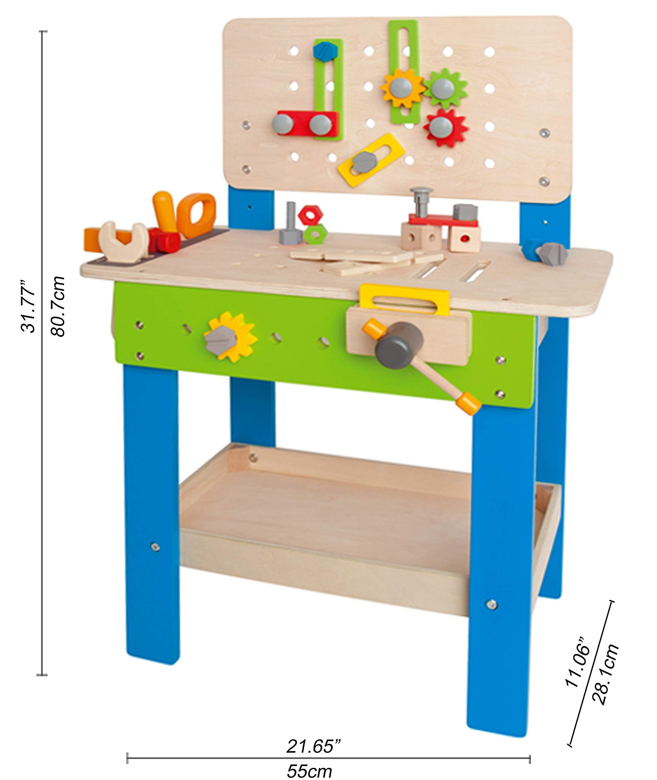 Master Workbench by Hape | Award Winning Kid's Wooden Tool Bench Toy Pretend Play Creative Building  | Amazon (US)
