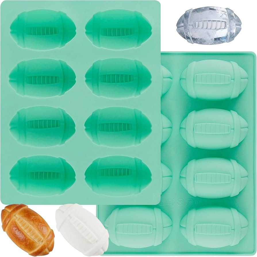 2Pack Football Ice Cube Mold, 8Cavity Silicone Football Mold Ice Cube Molds Fun Shapes, 3D Silico... | Amazon (US)