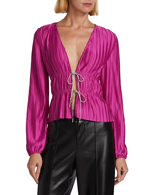 Wayf Payton Tie-Front Blouse | Saks Fifth Avenue