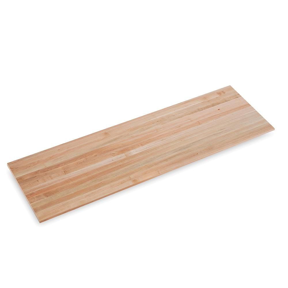 Swaner Hardwood Finished Maple 7 ft. L x 25 in. D x 1.5 in. T Butcher Block Countertop with Square E | The Home Depot