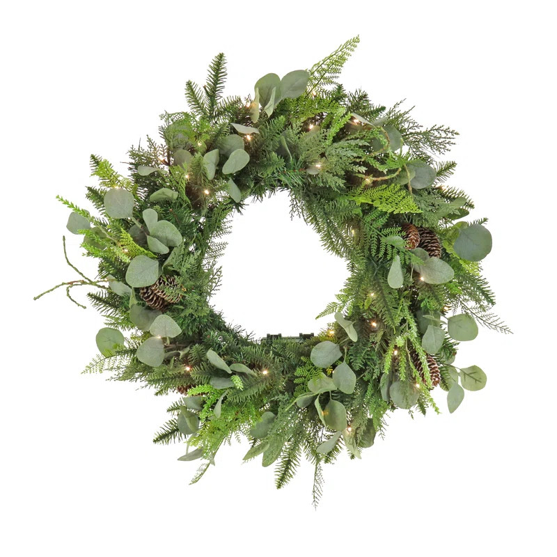 Faux Lighted Mixed Assortment 28'' Wreath | Wayfair North America