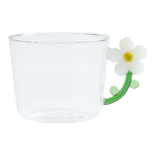 Dimensional Daisy Handle Glass Mug by World Market | World Market