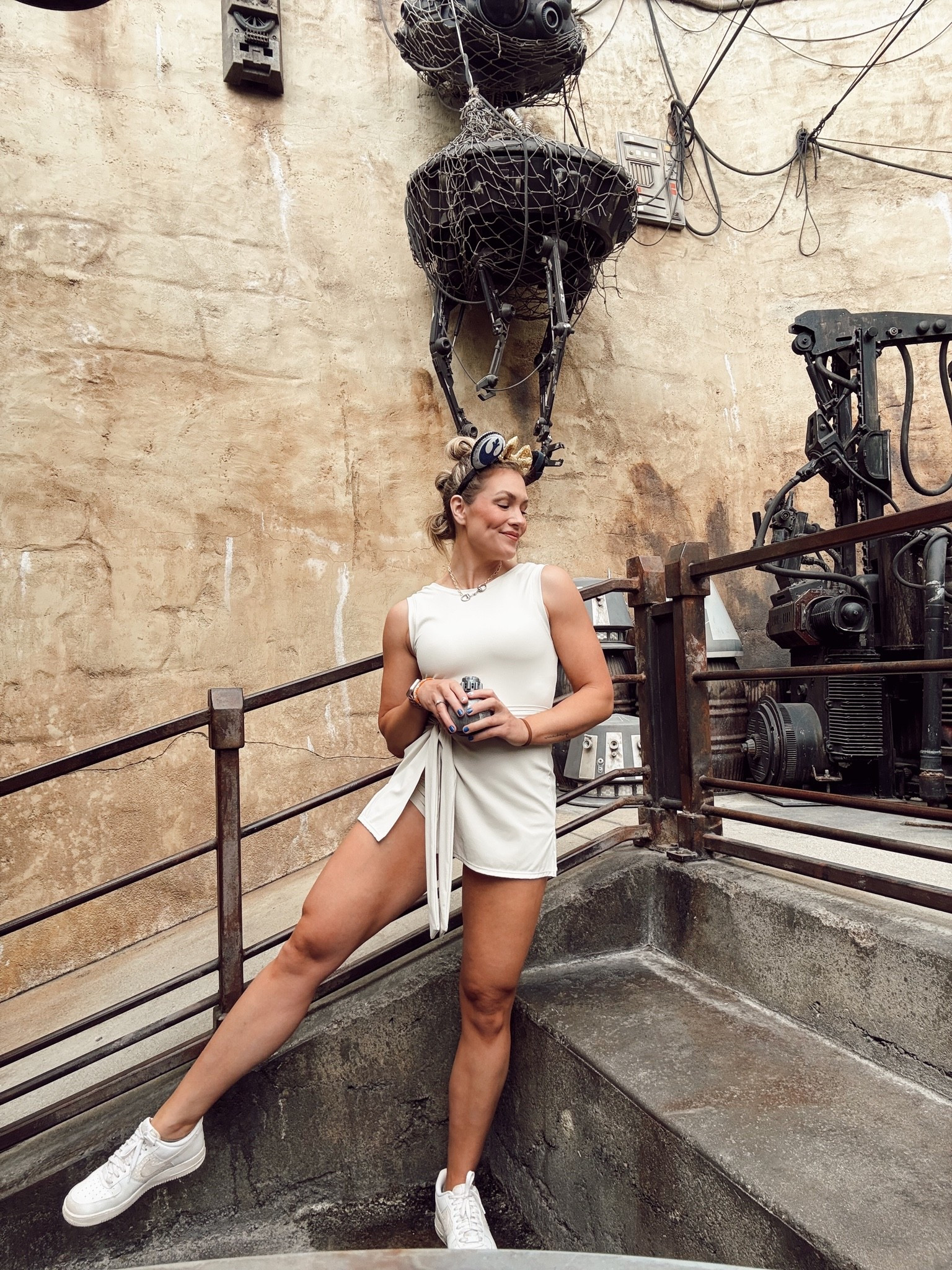 Star Wars Disney Bounding outfit! Amazon athletic dress and Rey Minnie ears!