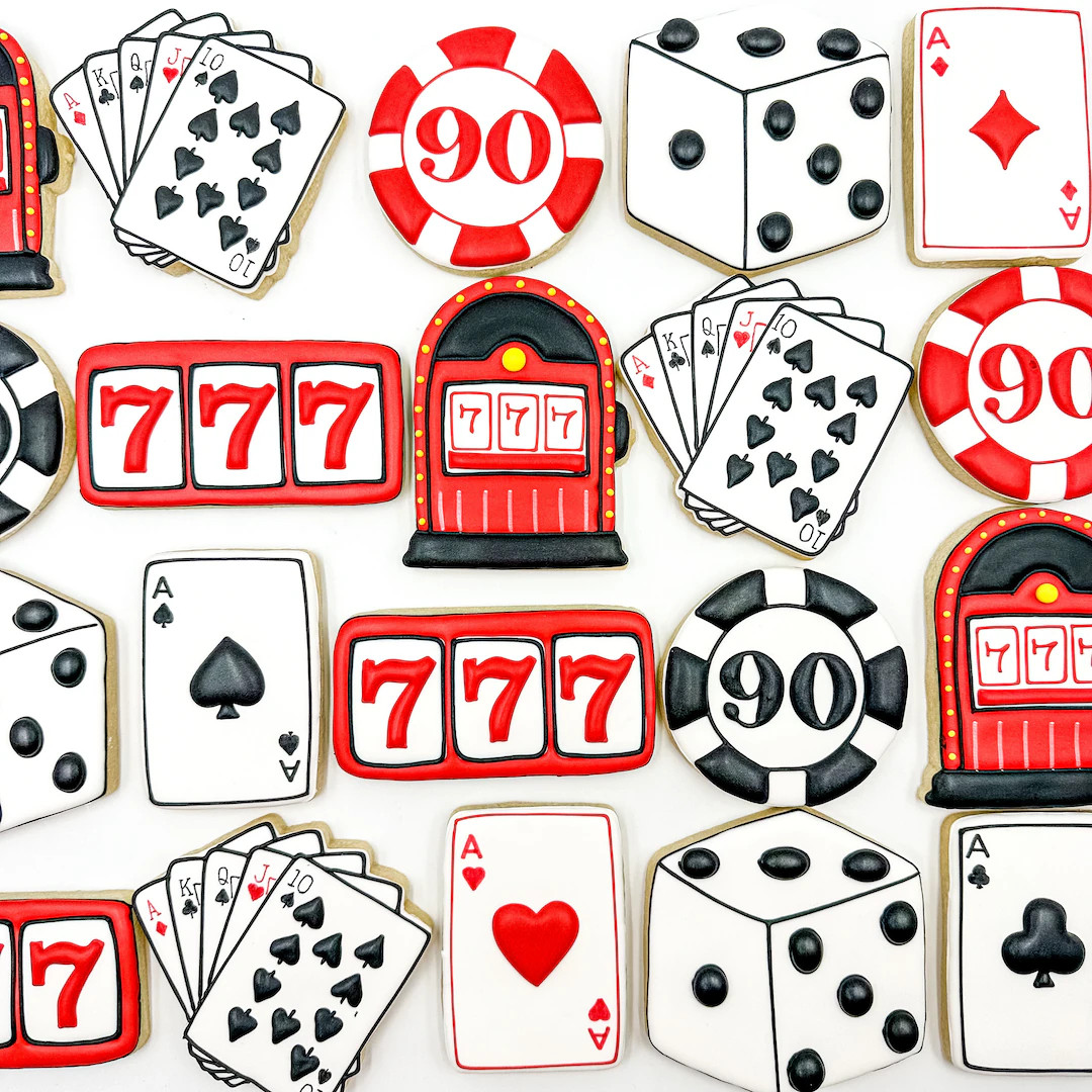 Casino Theme Cookies, Poker Decorated Cookies, Custom Casino Theme Cookies, Birthday Cookies, Veg... | Etsy (US)