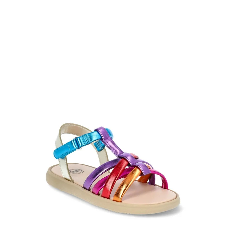 Wonder Nation Toddler Girl Multi Strap Sandals | Walmart (US)