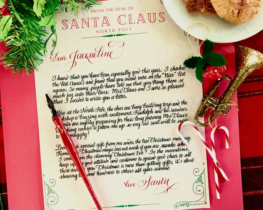 Personalized Letter From Santa Claus  Custom Calligraphy  - Etsy | Etsy (US)