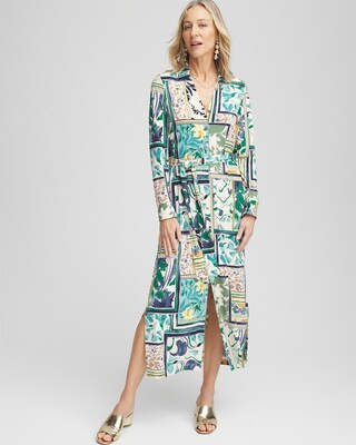 Patchwork Print Maxi Shirtdress | Chico's