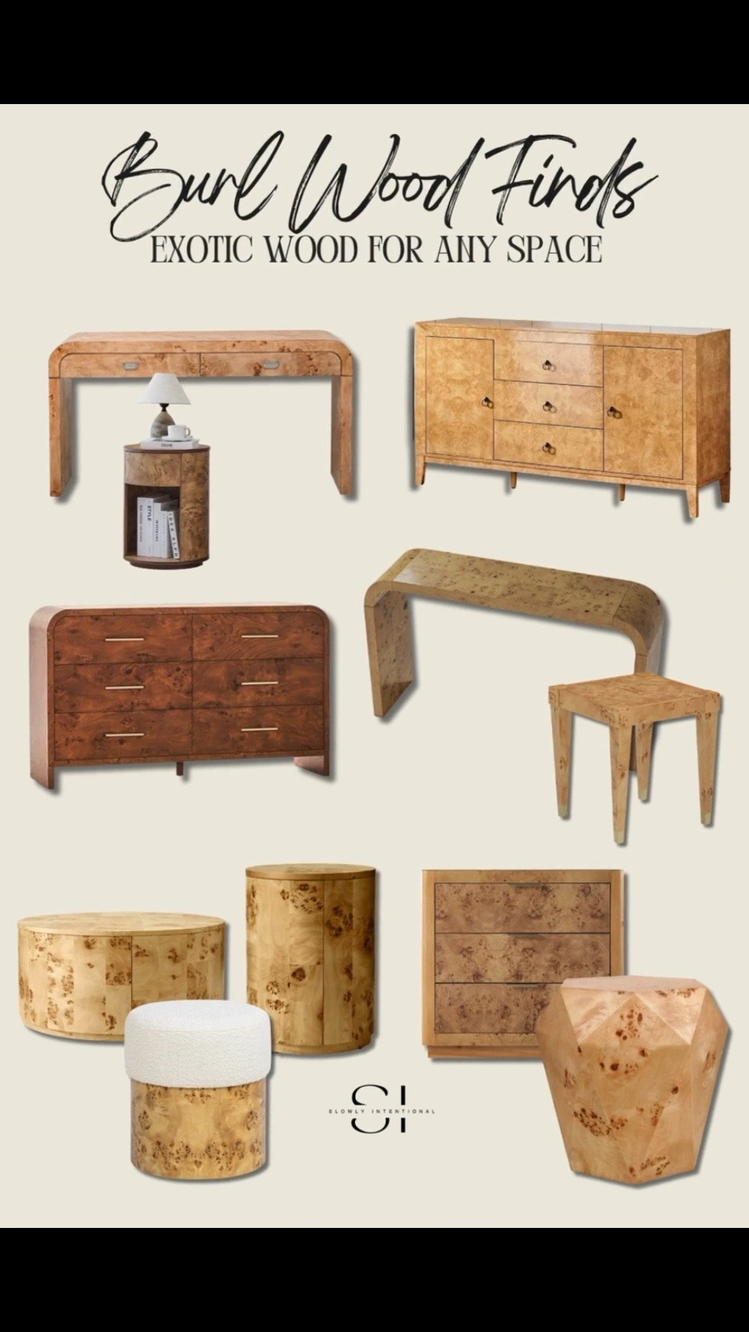 I put together a round up of amazing burl wood furniture pieces that look expensive but they’re not! These pieces are perfect for adding a touch of luxury to your living room or bedroom while staying on a budget. I am so excited for you to see how these warm wood textures instantly make your home feel more "done" and stylish! Amazon home, Wayfair finds, Walmart home finds, burl wood, unique finds

#LTKHome