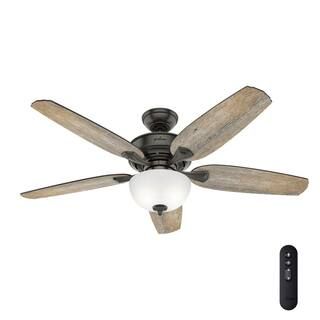 Hunter Channing 54 in. LED Indoor Easy Install Noble Bronze Ceiling Fan with HunterExpress Featur... | The Home Depot