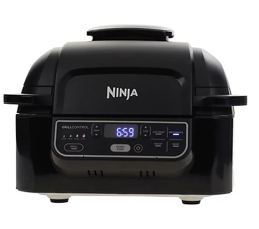 Ninja Foodi 6-qt Indoor Grill with Air Fry, Skewers, & Roast Rack - QVC.com | QVC