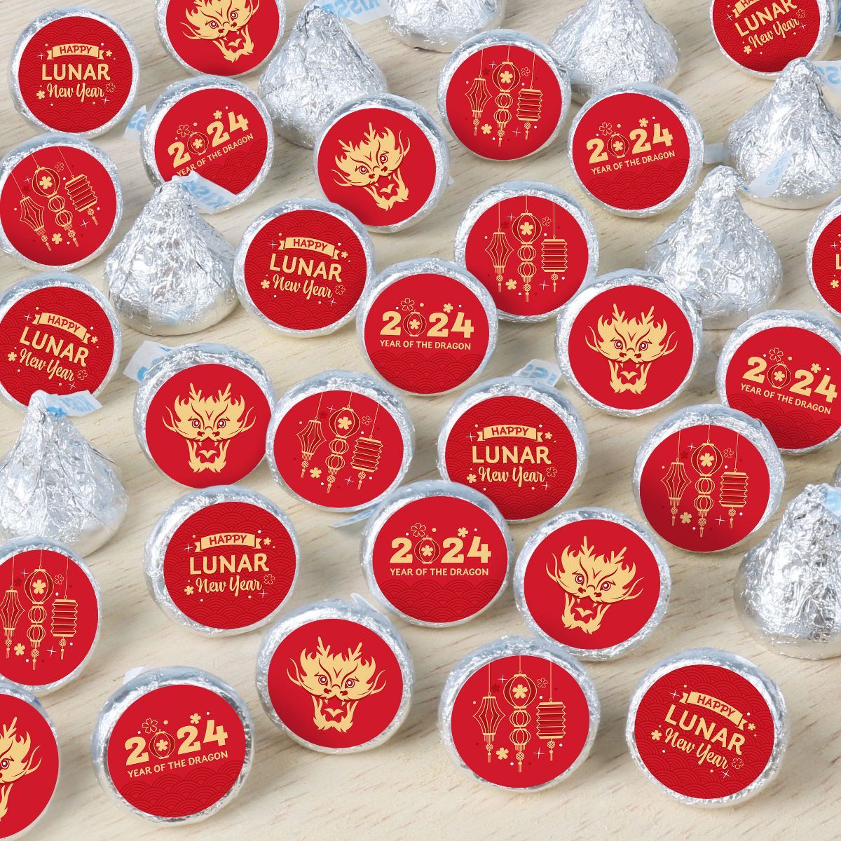 Big Dot of Happiness Lunar New Year - 2024 Year of the Dragon Small Round Candy Stickers - Party ... | Target