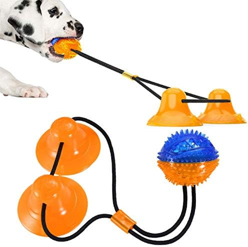 Suction Cup Dog Toy Puppy Rope Chew Toys Interactive Tug of War Treat Balls Teething for Small Me... | Amazon (US)