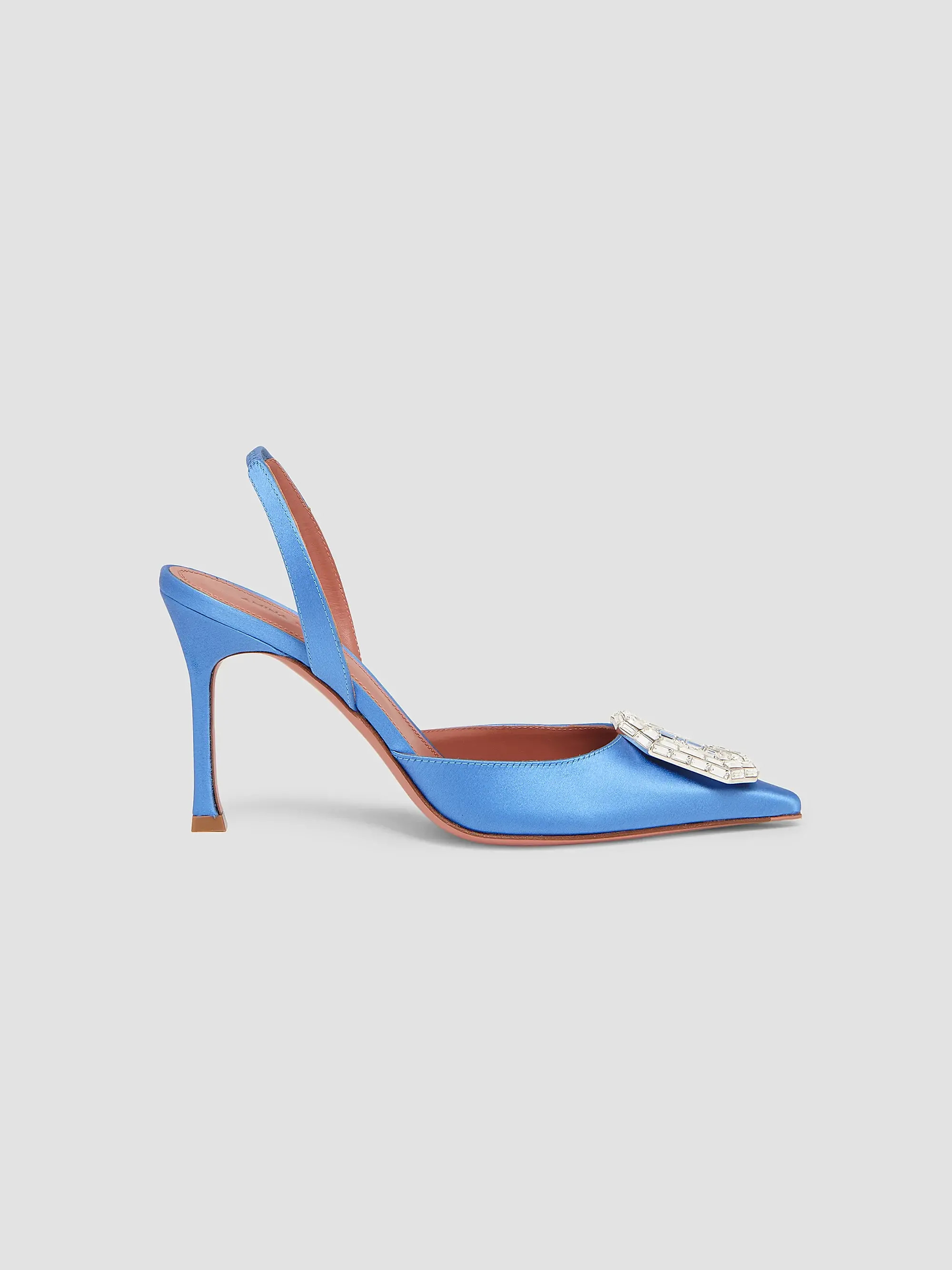 Amina Muaddi Camelia 90MM Leather Slingback Pumps | Saks Fifth Avenue | Saks Fifth Avenue