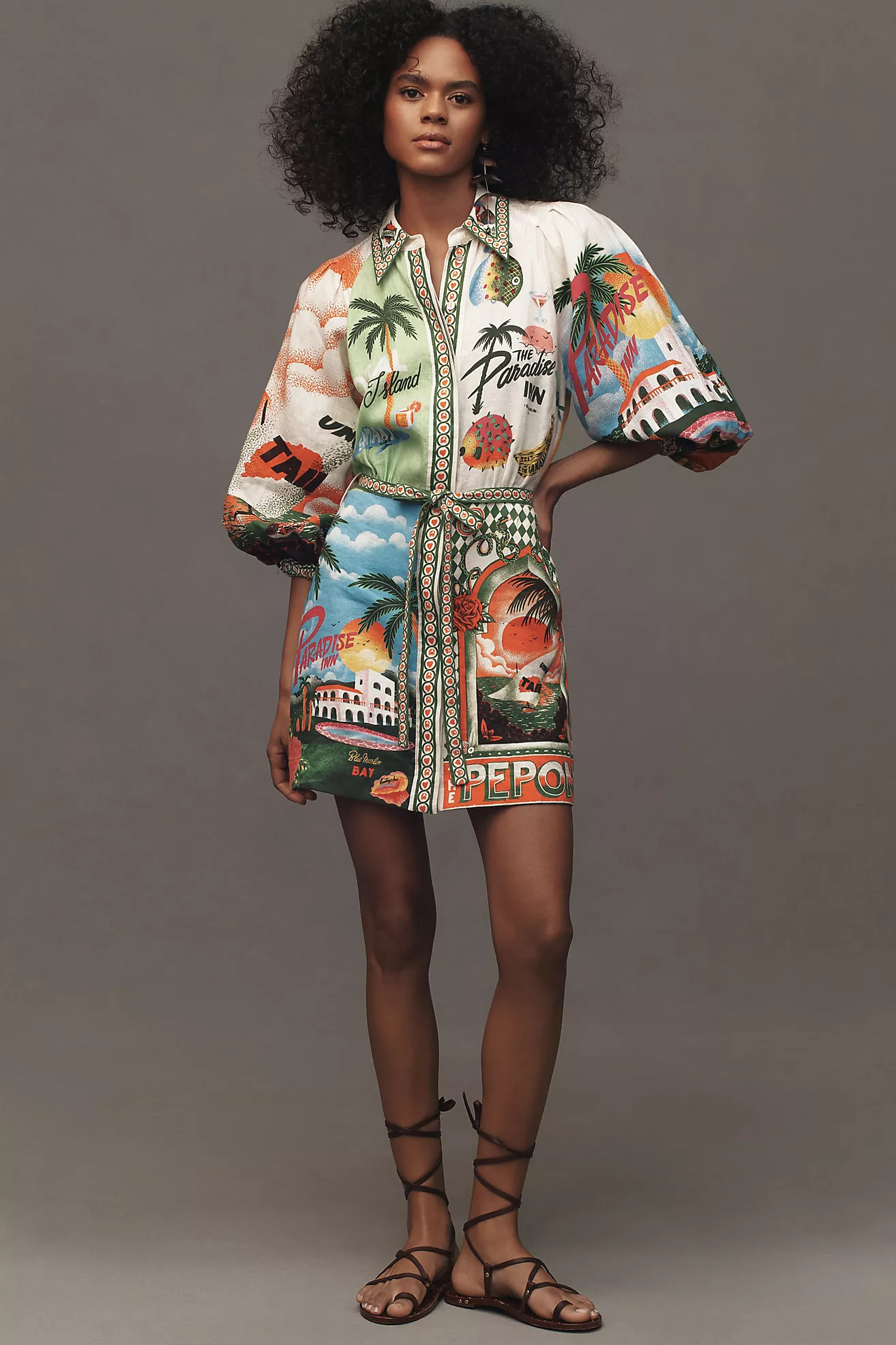 ALÉMAIS Paradiso Linen Mini Dress | Anthropologie (US)