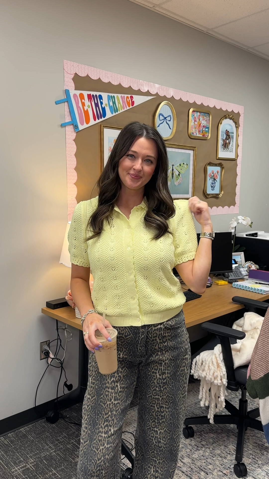 teacher ootd! wearing a M in this cute walmart spring top🌼 
