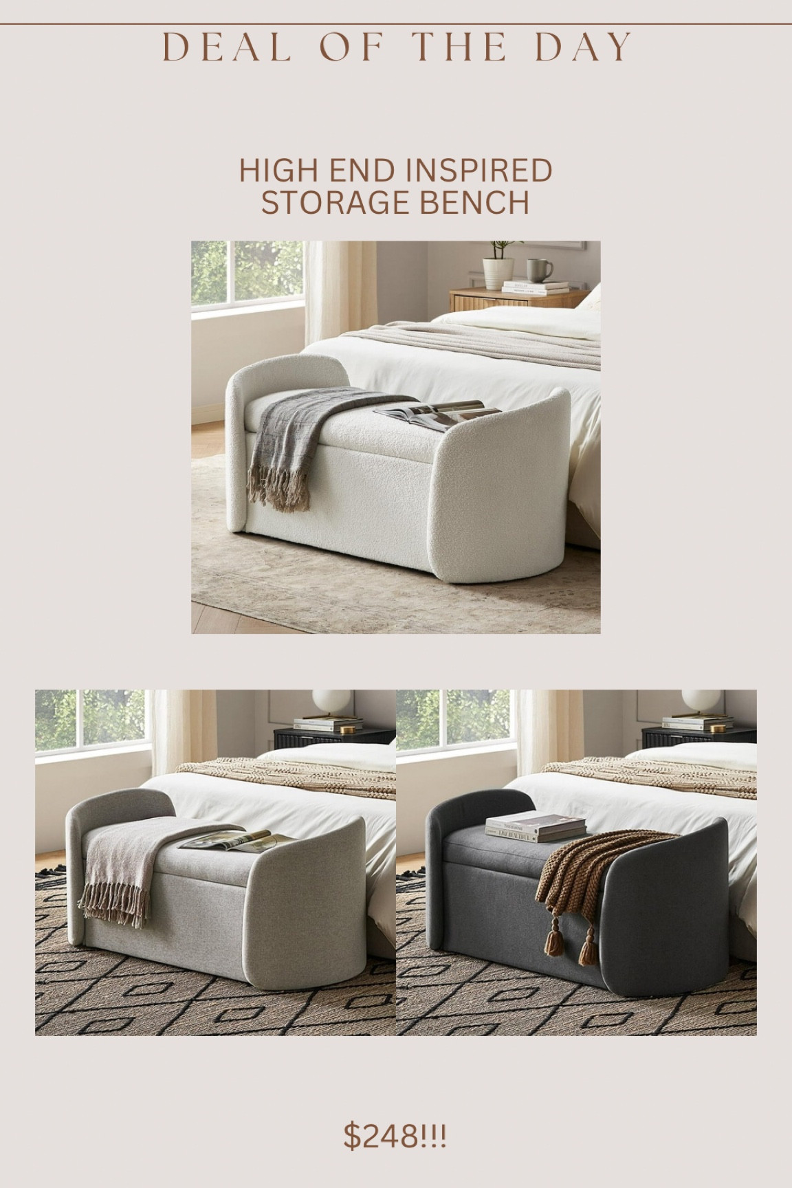 This brand new Walmart storage bench is the perfect inspired piece!!!! 😍😍😍 sellout risk! 

#LTKStyleTip #LTKSaleAlert #LTKHome