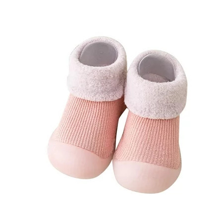 B91xZ Baby Sock Shoes Boys Girls Slip-on Sneaker Crib Sock Shoes Pink 21 | Walmart (US)