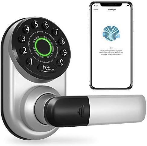 Fingerprint Smart Door Lock, NGTeco Keyless Entry Door Lock with Handle, Digital Electronic Bluet... | Amazon (US)