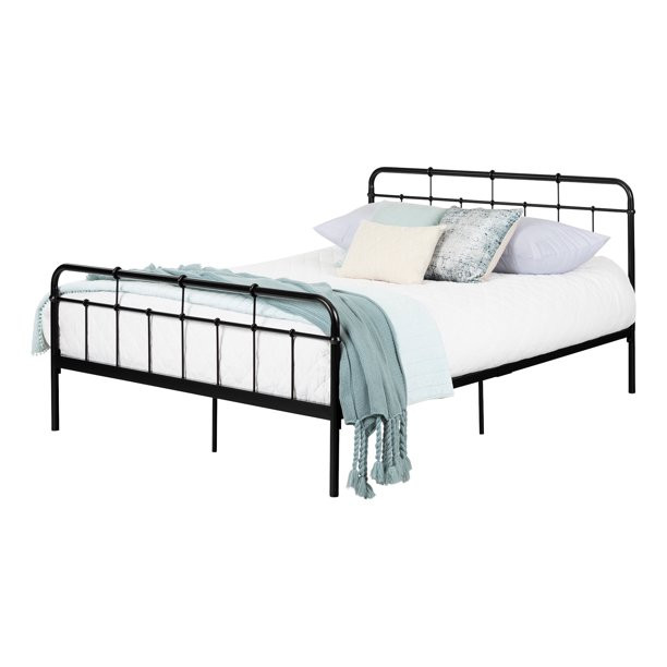 South Shore Gravity Metal Queen Platform Bed, Pure Black - Walmart.com | Walmart (US)