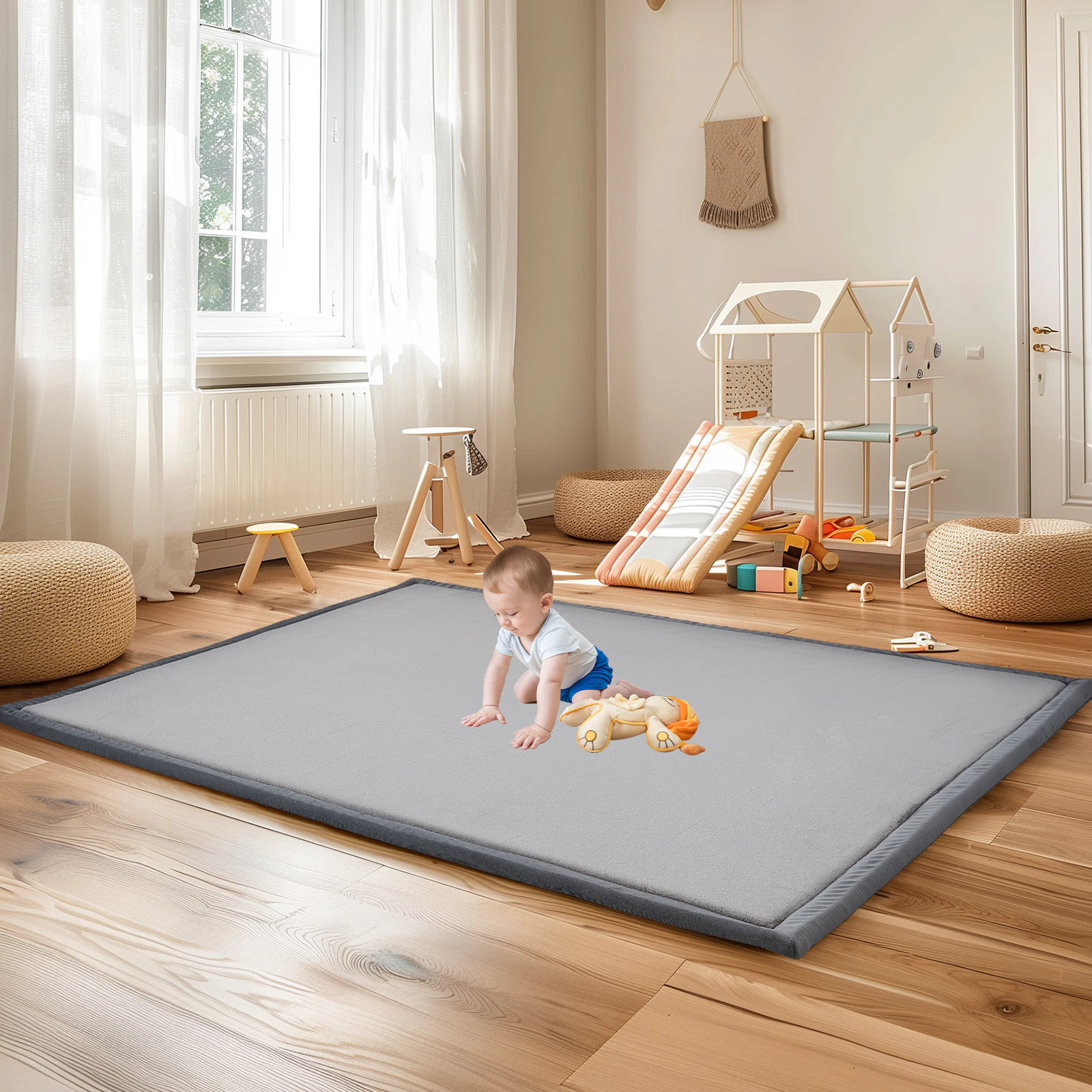 Esazn 60-in x 60-in Gray-F Foam Indoor or outdoor Home Play Mat one_size | I1327146-GY-T | Lowe's