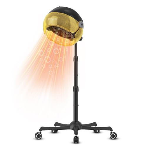 TASALON Gold Portable Hooded Hair Dryer for Home, Standing 1875w Ionic Hooded Dryer on Wheels with Hood, Professional Adjustable Height Sit Under Bonnet Dryer for Women and Beauty Salon | Amazon (US)