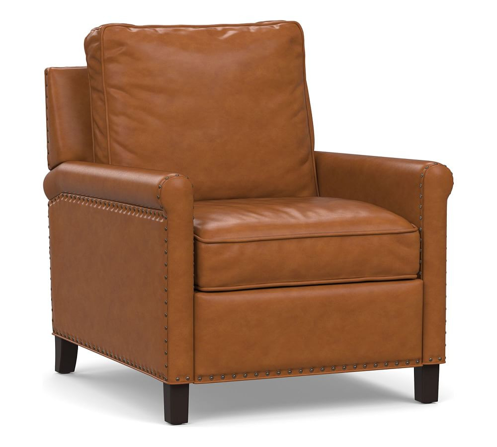 Tyler Roll Arm Leather Manual & Power Recliner | Pottery Barn (US)