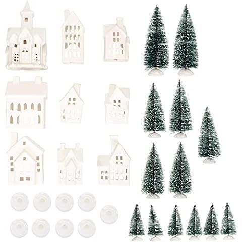 Mark Feldstein & Associates Village with Trees Winter White Glazed Porcelain Holiday Tabletop Fig... | Amazon (US)