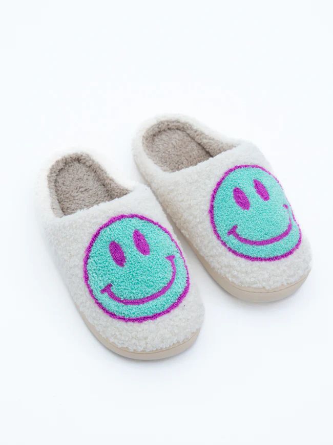 Green Smiley Slippers SALE | Pink Lily