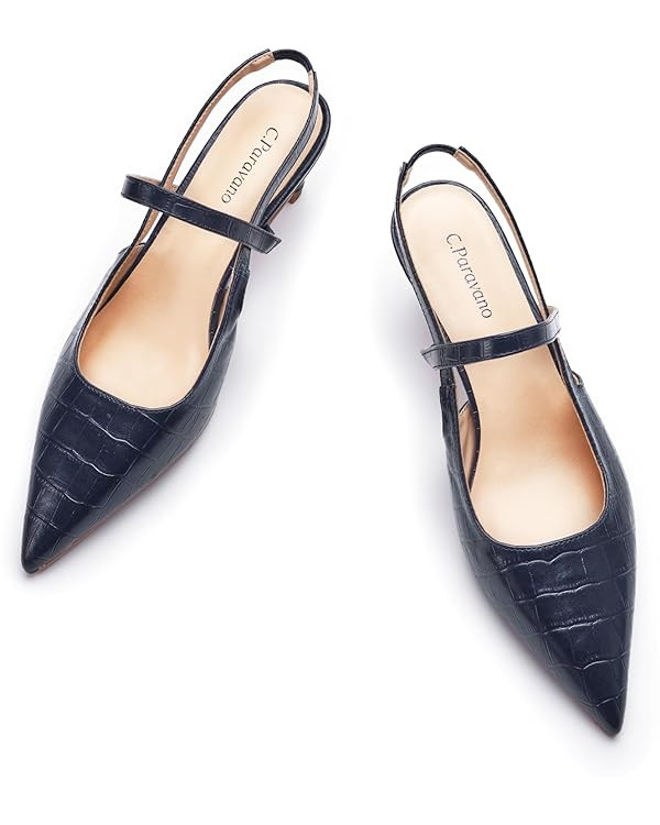 C.Paravano Women's Slingback Flats Pointed Toe Slingback Shoes Women's Pointed Toe Slingback Heel... | Amazon (US)